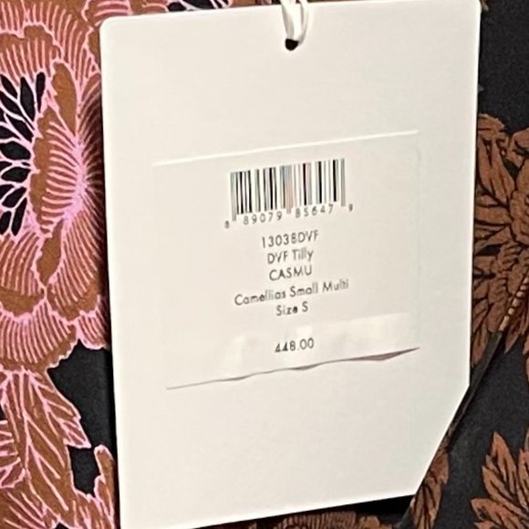 DVF Tilly Silk Twill Midi Wrap Dress in Camellias Small Multi Size Small - Picture 9 of 10